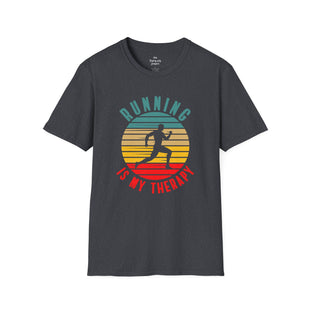 "Running is My Therapy" Male Silhouette Unisex Tee