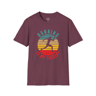 "Running is My Therapy" Female Silhouette Unisex Tee