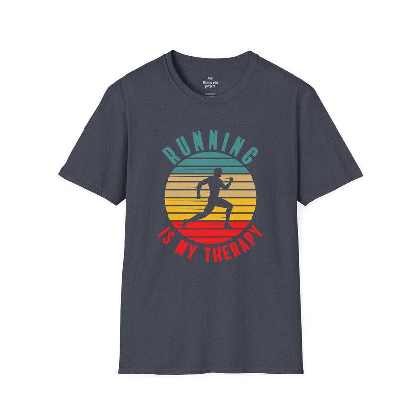 Running is My Therapy Male Silhouette Unisex Tee