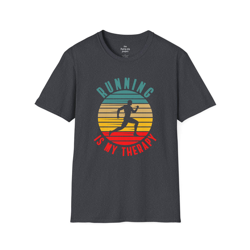 Running is My Therapy Male Silhouette Unisex Tee