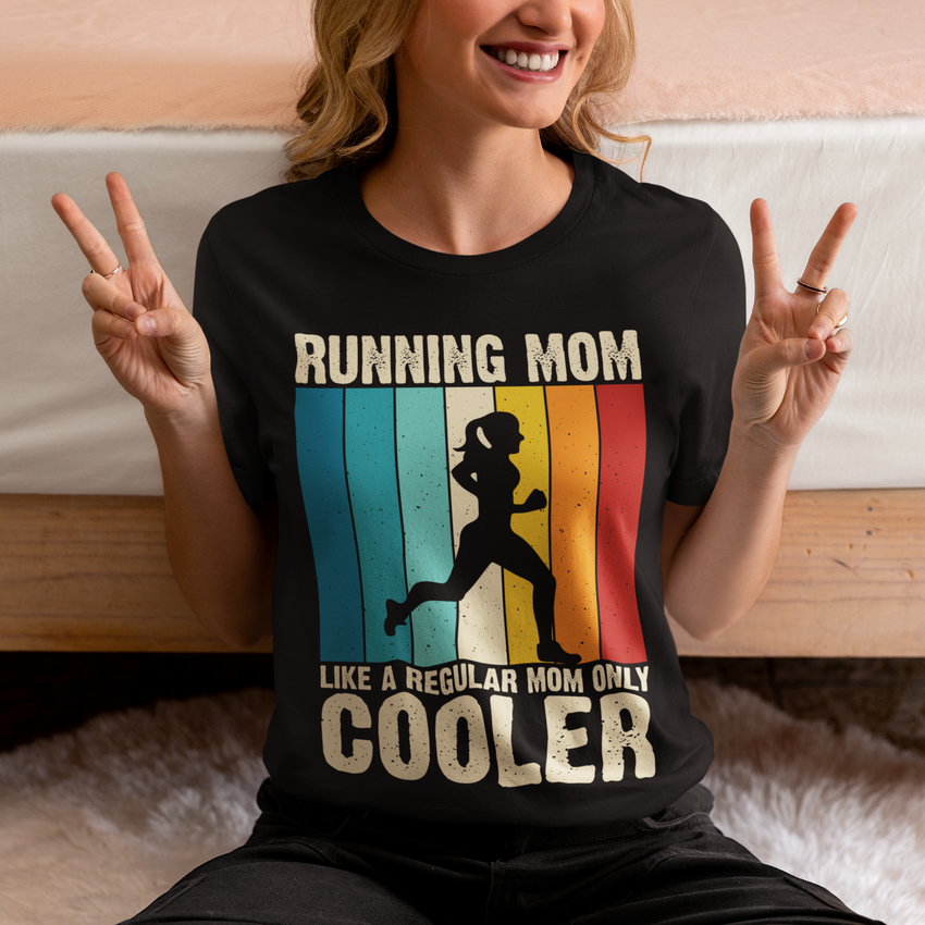 "Running Mom; Like a Regular Mom Only Cooler" Unisex Tee