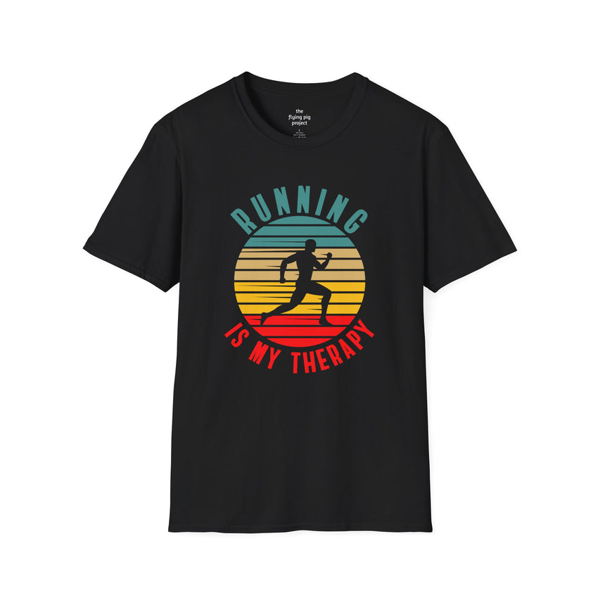 Running is My Therapy Male Silhouette Unisex Tee