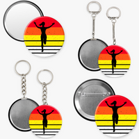 Hands in the Air Silhouette  - 2 1/4" round