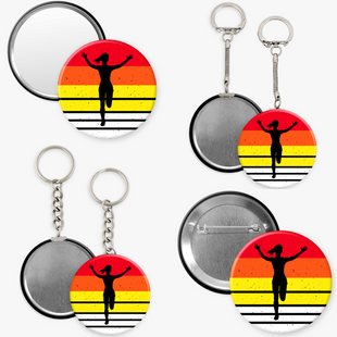 Hands in the Air Silhouette  - 2 1/4" round
